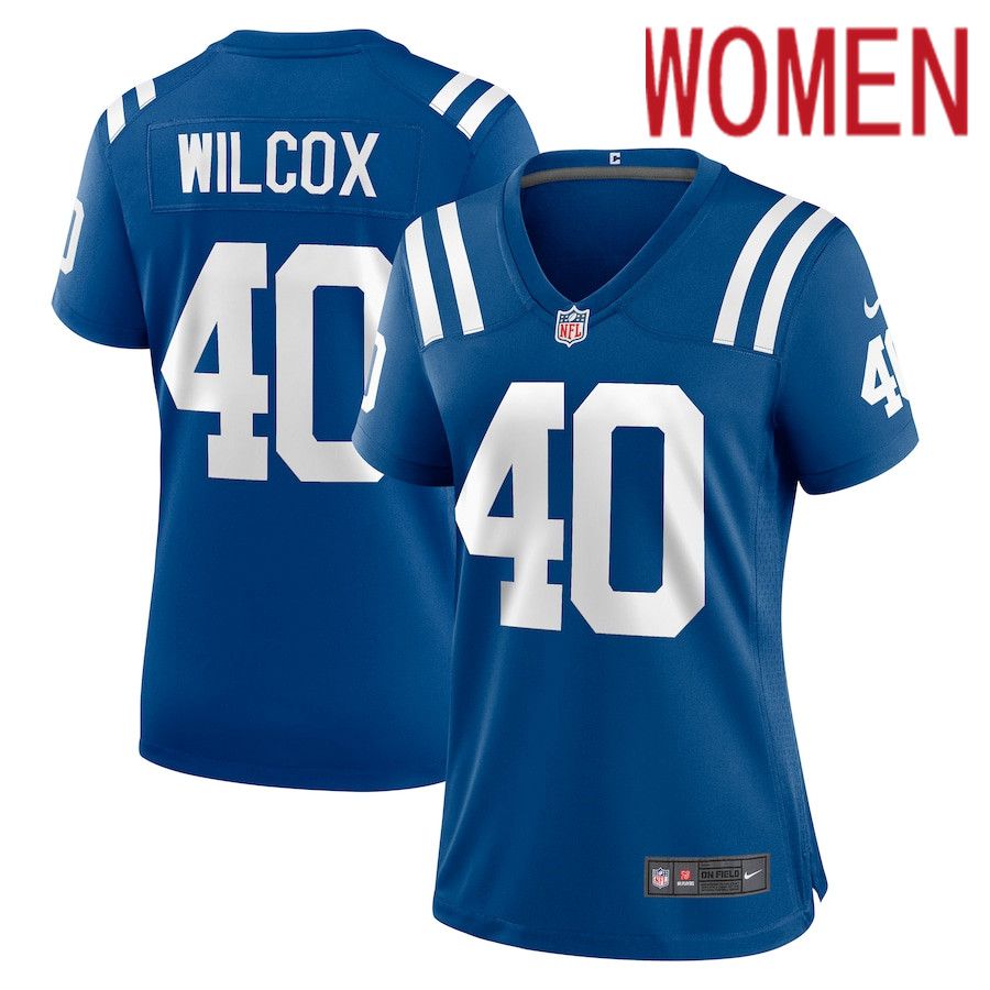 Women Indianapolis Colts 40 Chris Wilcox Nike Royal Game NFL Jersey